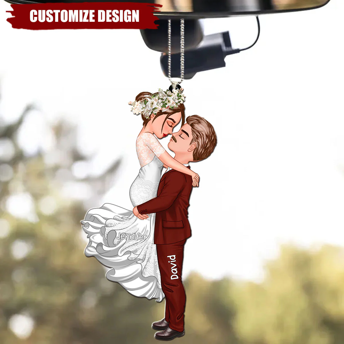 Couple Police Gifts-Personalized Shape Acrylic Ornament - Image 2
