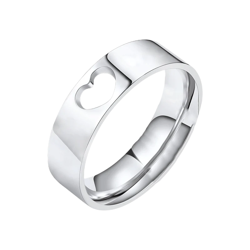 Couple Ring - Personalized Name Matching Heart Promise Rings - Image 13