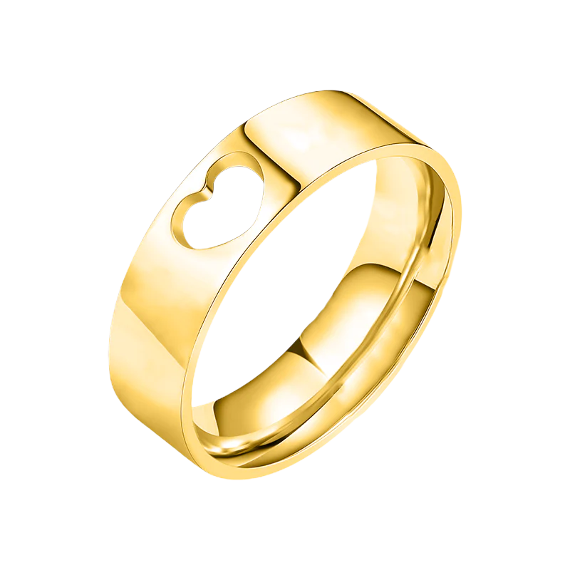 Couple Ring - Personalized Name Matching Heart Promise Rings - Image 15