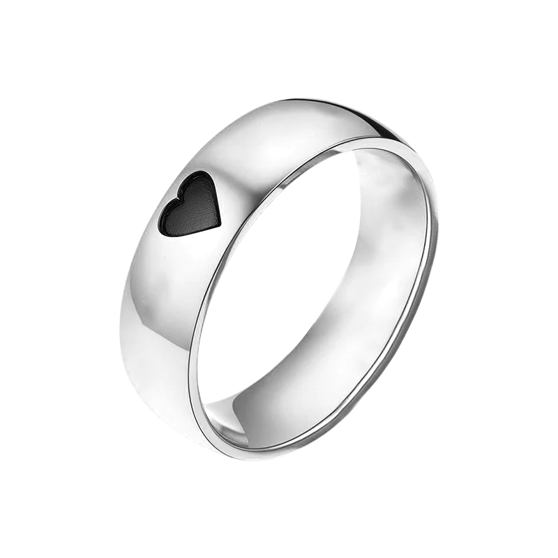 Couple Ring - Personalized Name Matching Heart Promise Rings - Image 19