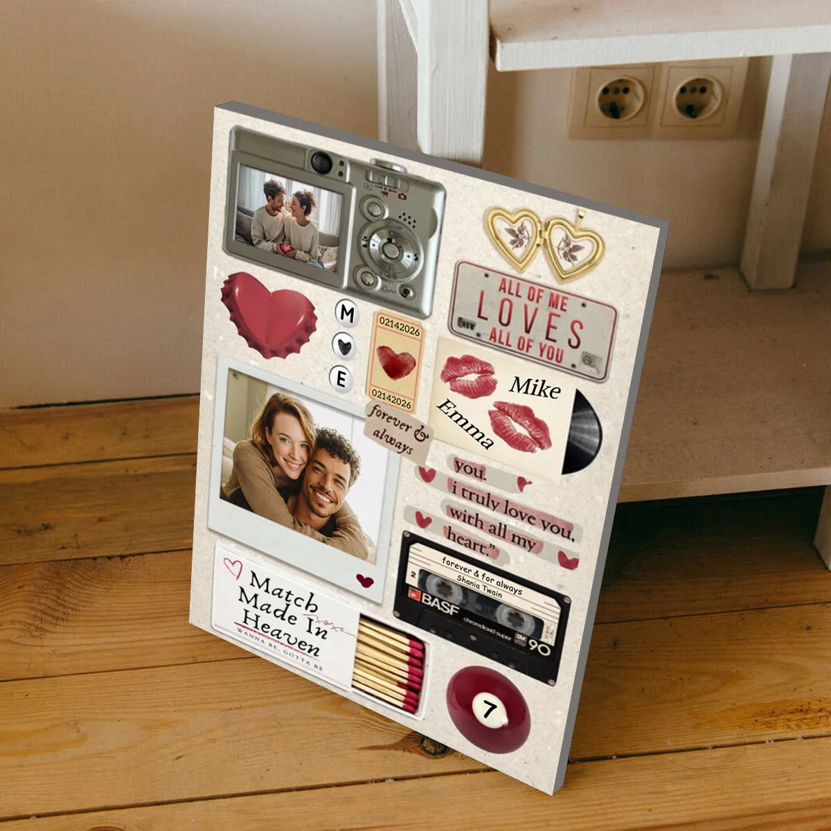 Coupleās Memory Scrapbook Canvas - Personalized Custom Wall Art, Anniversary & Valentineās Day Gift - Image 4