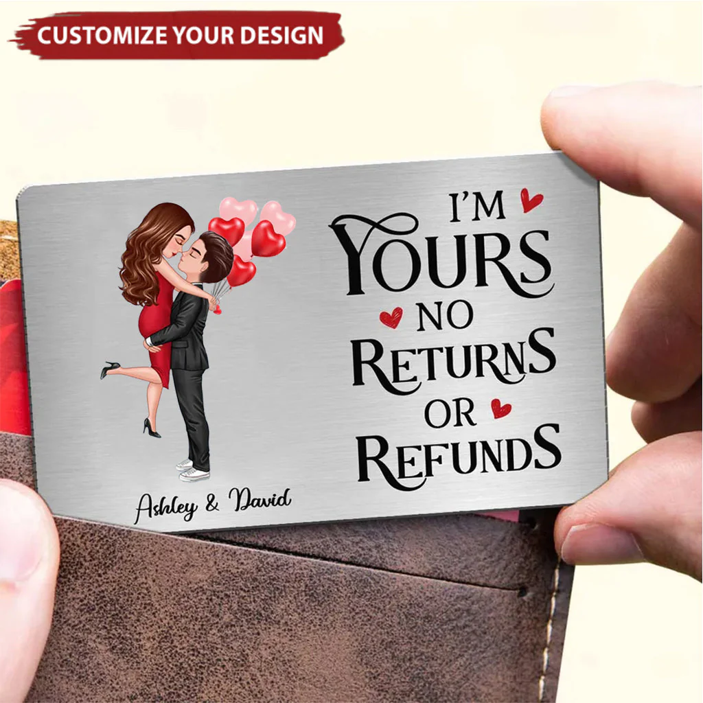 Couple Standing Together Since I Met You Wallet Keepsake Personalized Metal Wallet Card - Image 2