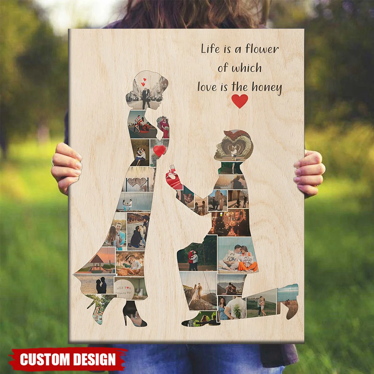 Couple Themed Give Ring Personalized Photo Collage Poster Gift - Image 2