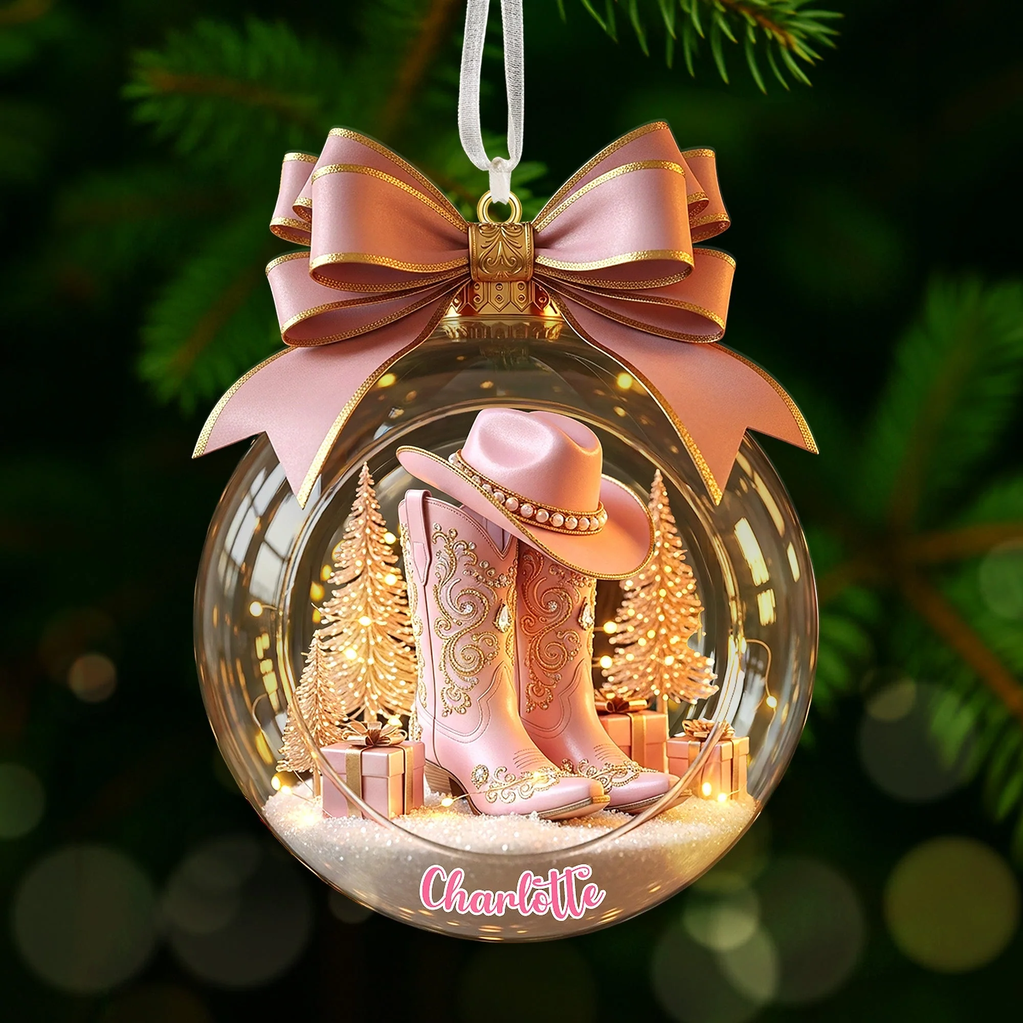 Cowgirl Boots Ornament - Personalized Christmas Gift For Cowgirl - Image 5