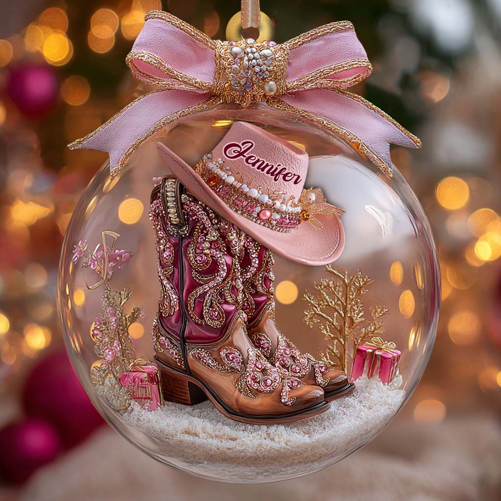 Cowgirl Boots Ornament - Personalized Gift For Cowgirl - Image 3