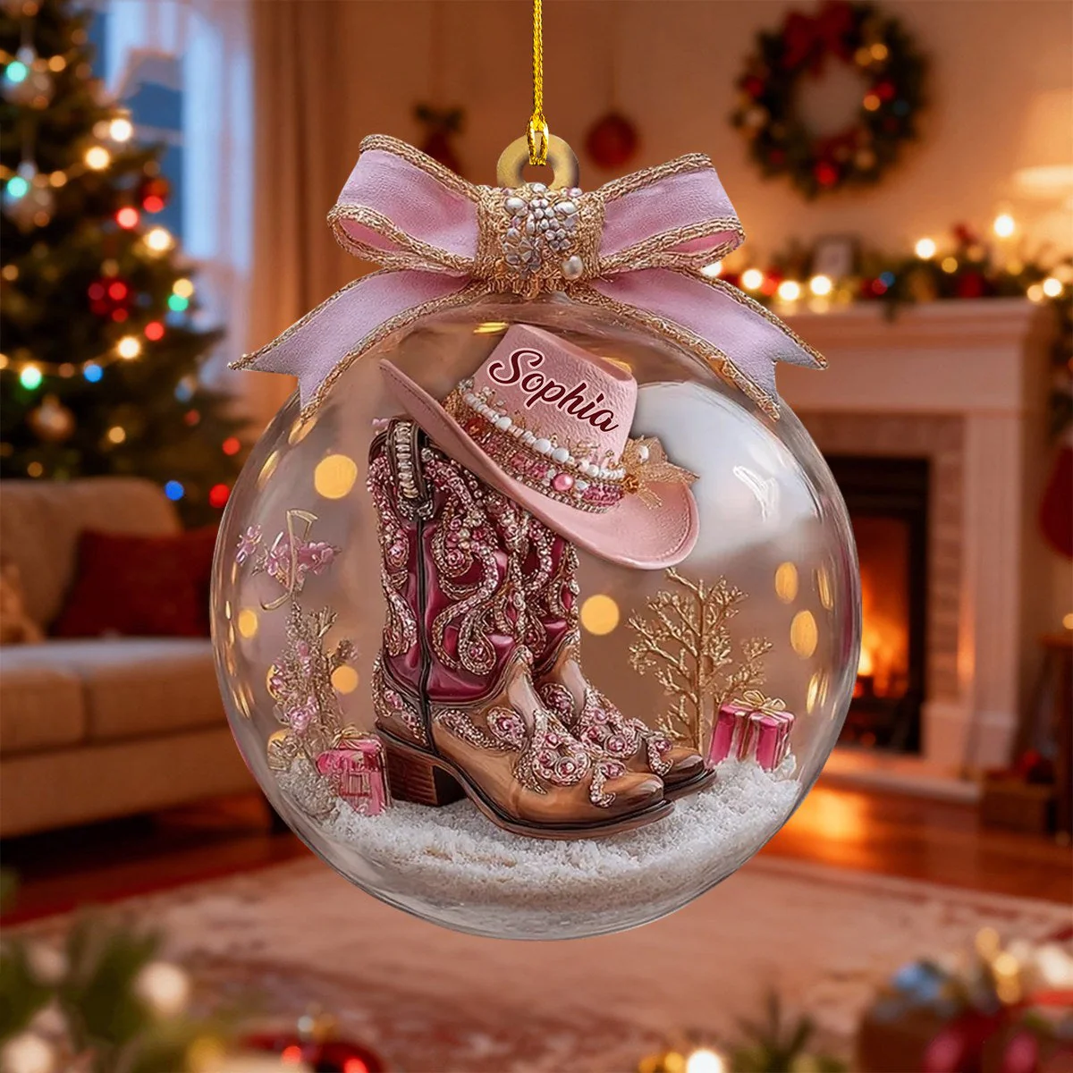 Cowgirl Boots Ornament - Personalized Gift For Cowgirl - Image 4