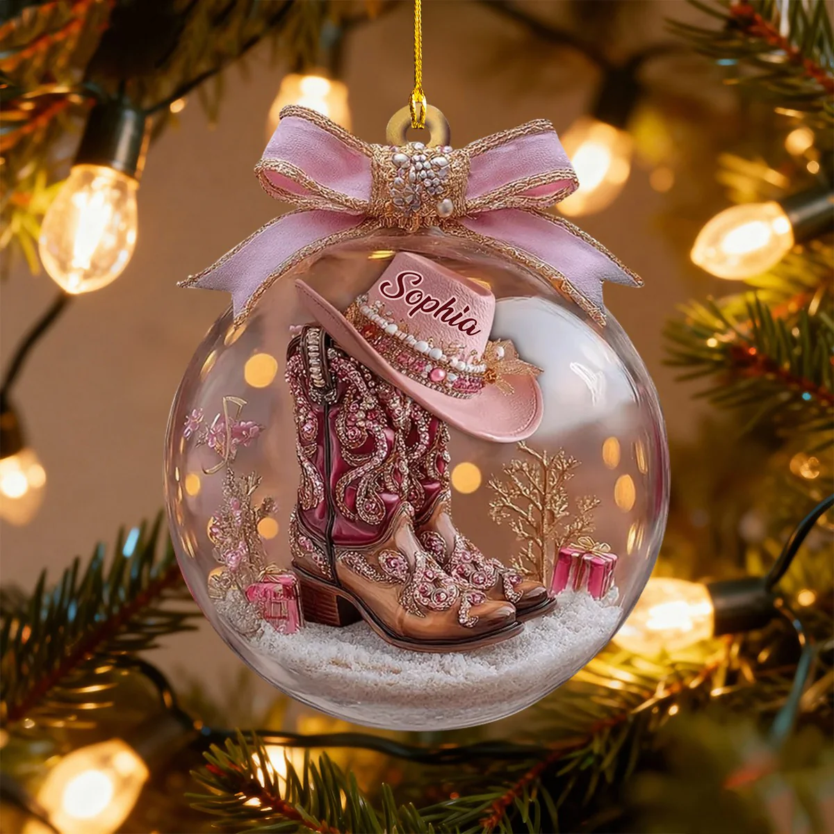 Cowgirl Boots Ornament - Personalized Gift For Cowgirl - Image 5