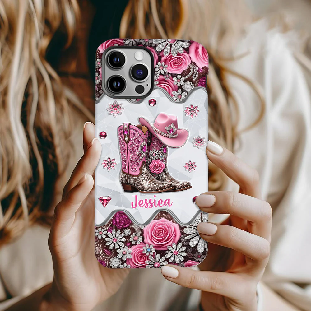 Cowgirl Boots - Personalized Phone Case - Image 2