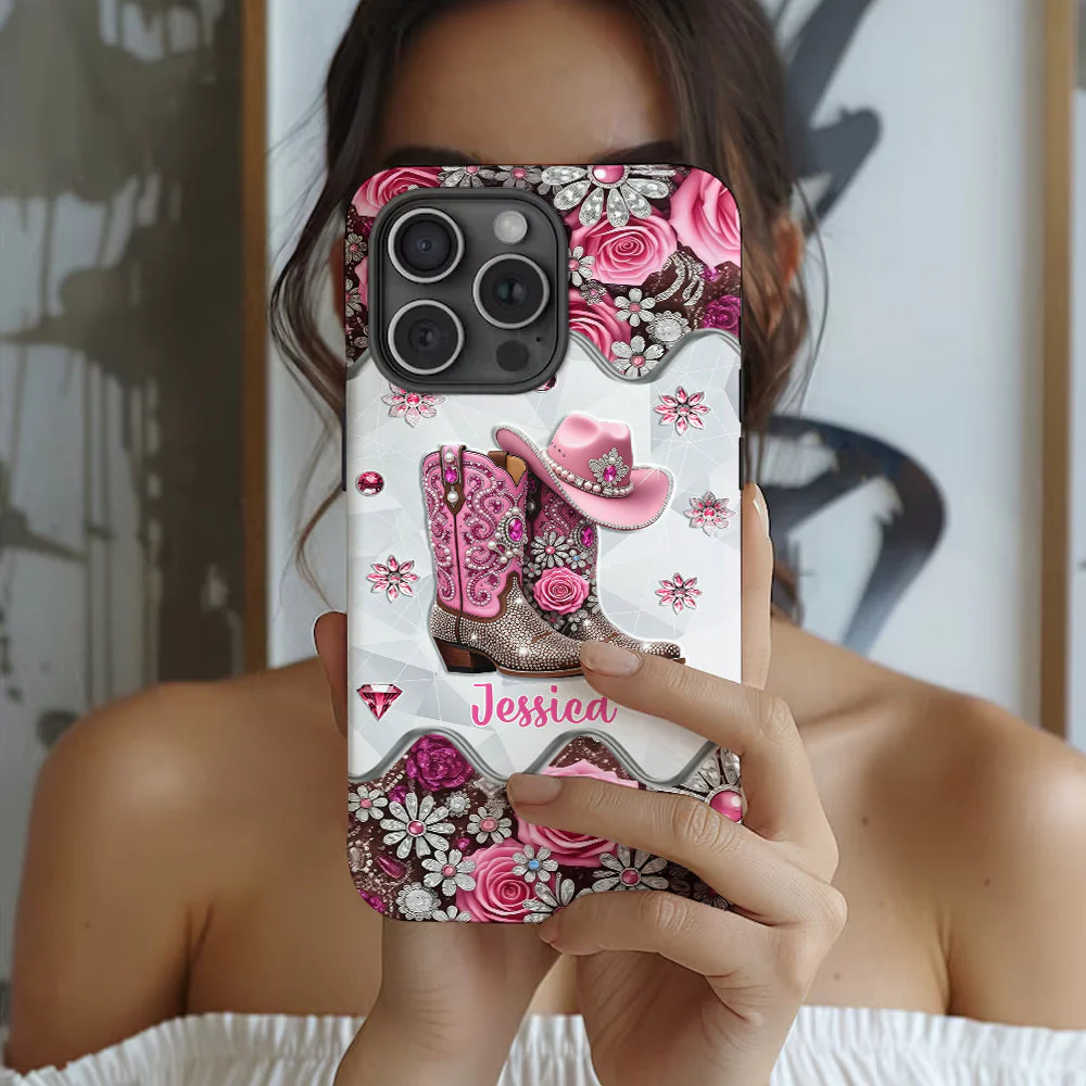 Cowgirl Boots - Personalized Phone Case - Image 3