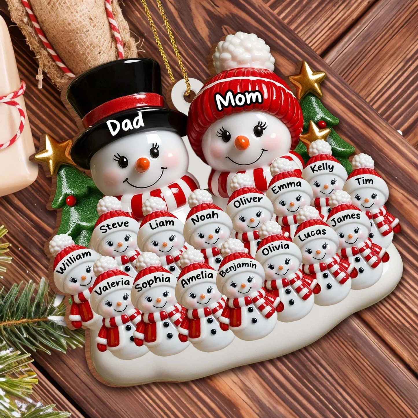 Create A Heartwarming Family Christmas, Personalized Wood Ornament, Gift For Family - Image 4