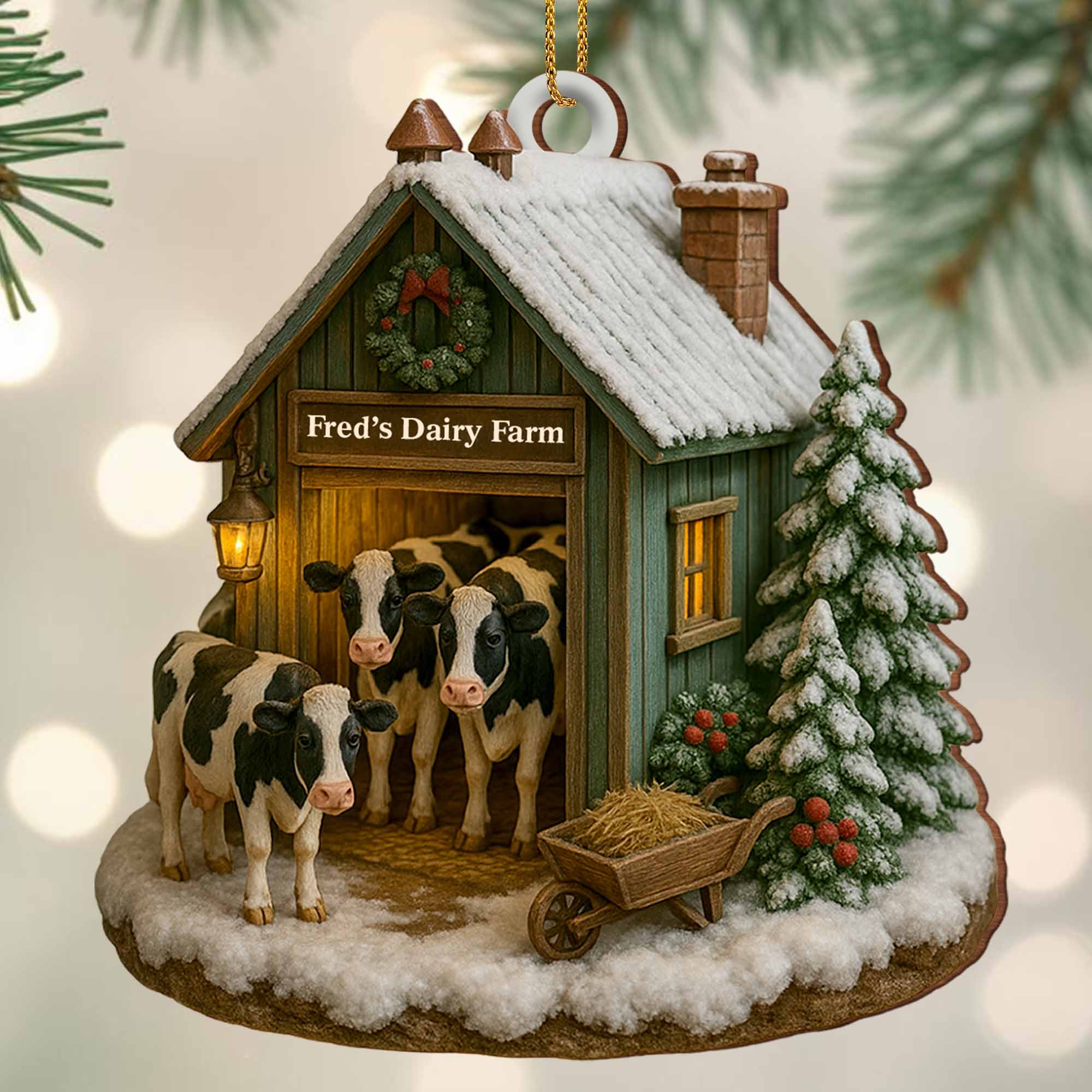 Create Your Own Personalized Dairy Farm, Custom Wood Ornament, Gift For Farm Enthusiasts - Image 2