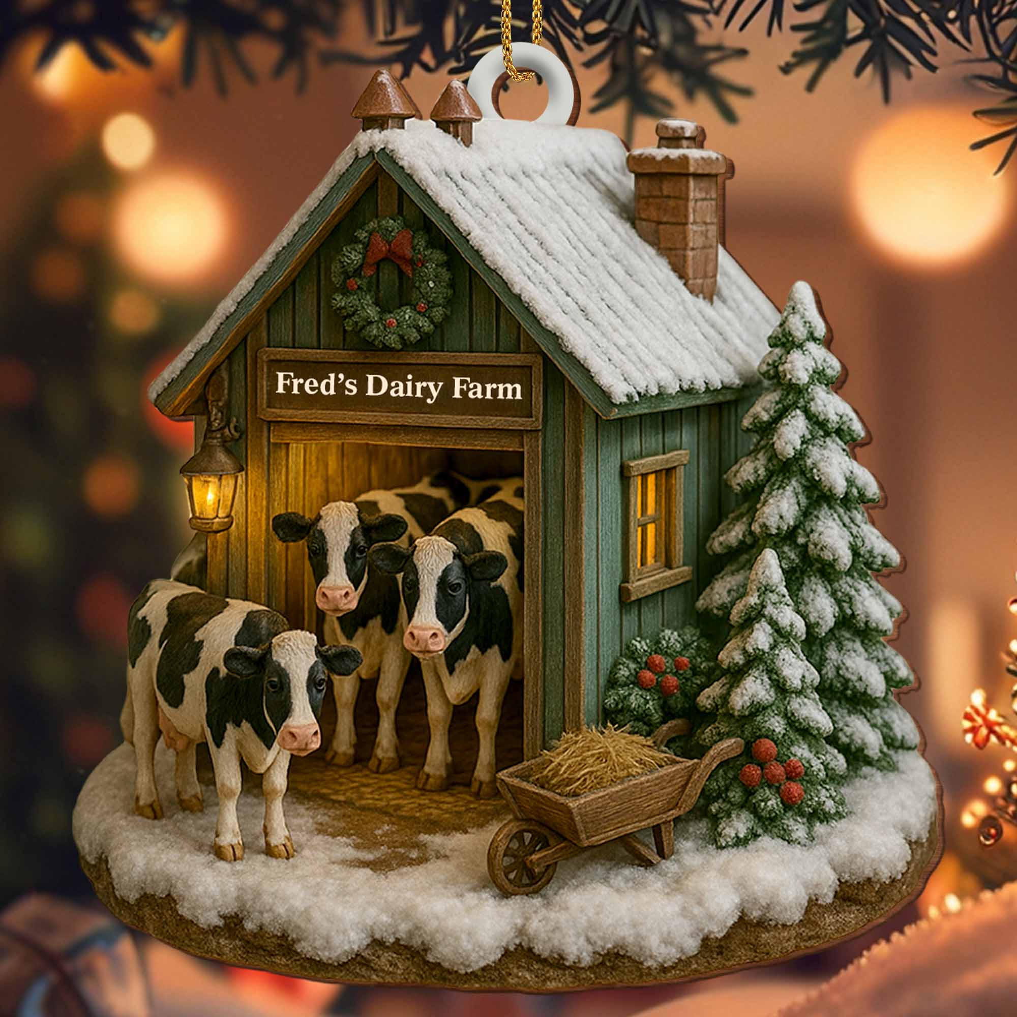 Create Your Own Personalized Dairy Farm, Custom Wood Ornament, Gift For Farm Enthusiasts - Image 3