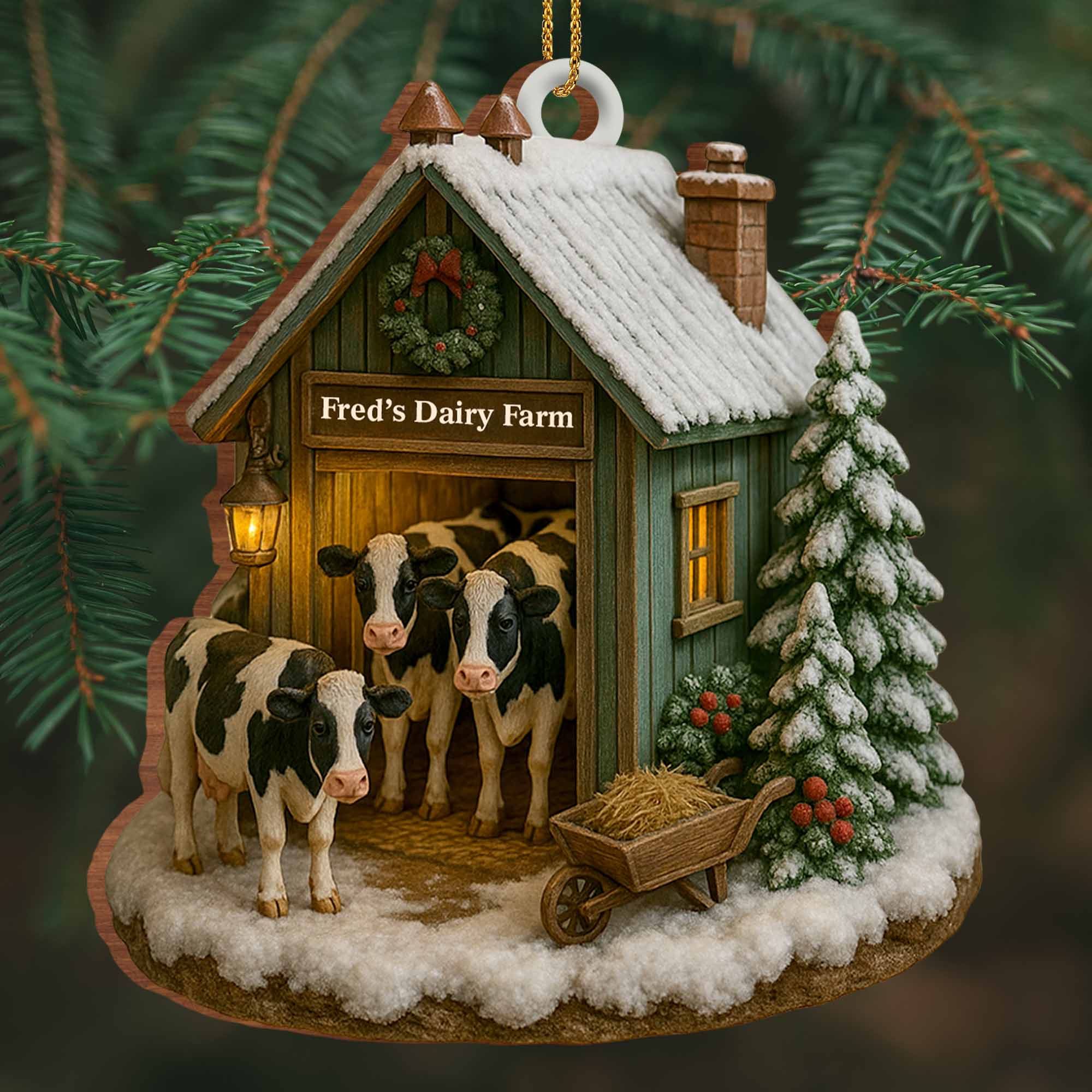 Create Your Own Personalized Dairy Farm, Custom Wood Ornament, Gift For Farm Enthusiasts - Image 4