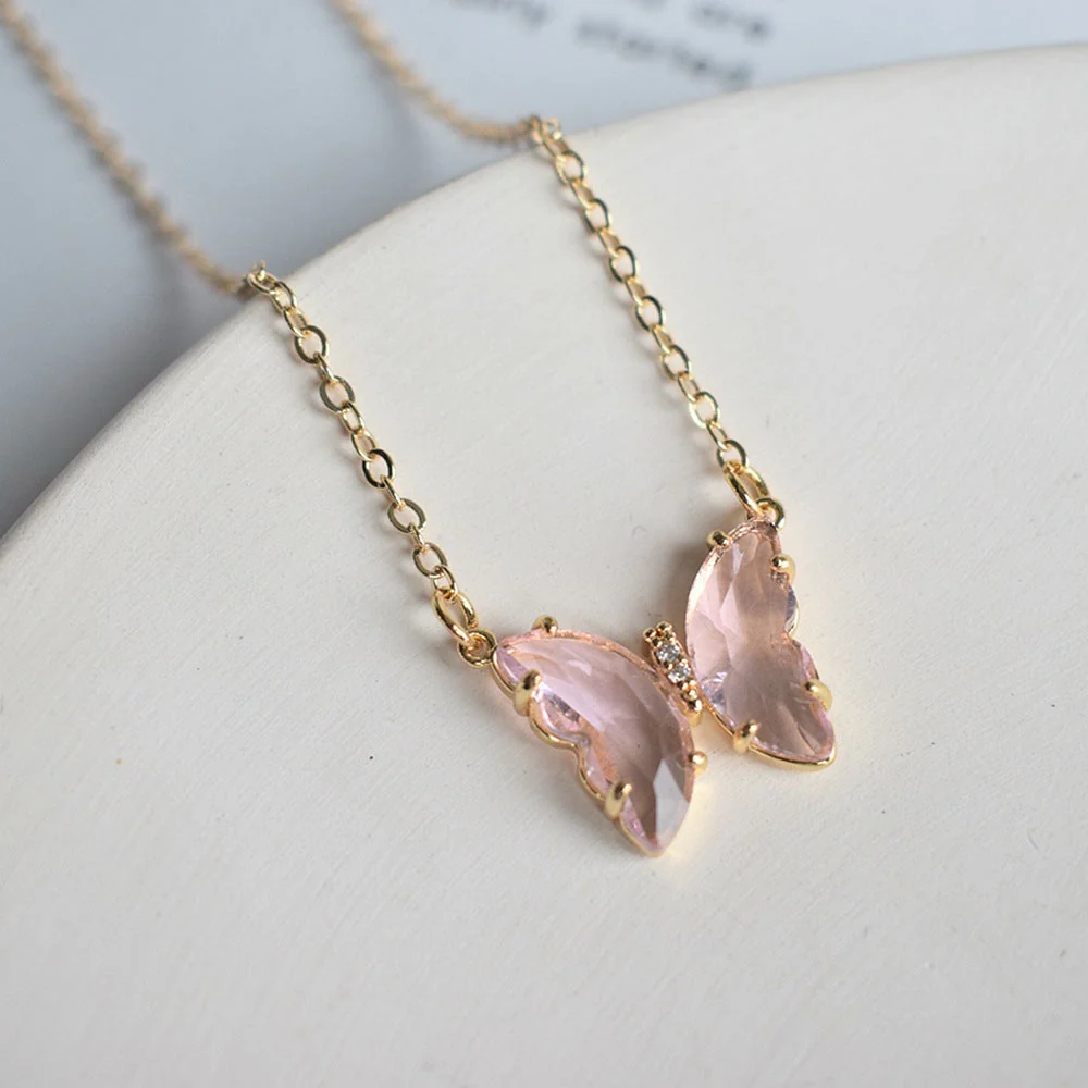 Crystal Butterfly Charm Necklace - Image 12