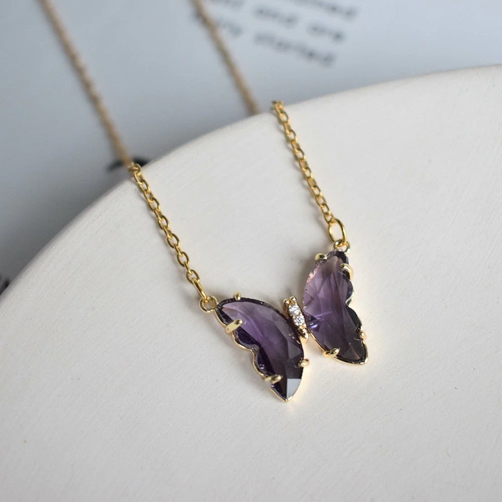 Crystal Butterfly Charm Necklace - Image 13