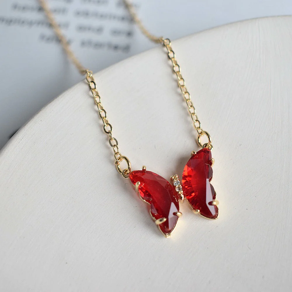 Crystal Butterfly Charm Necklace - Image 15