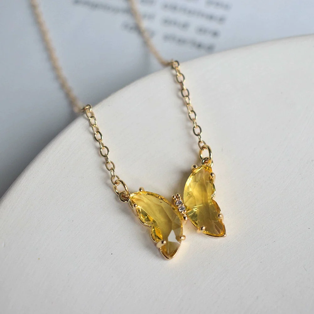 Crystal Butterfly Charm Necklace - Image 5