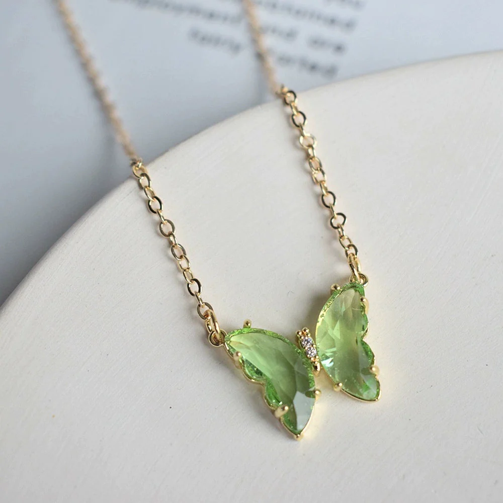 Crystal Butterfly Charm Necklace - Image 6
