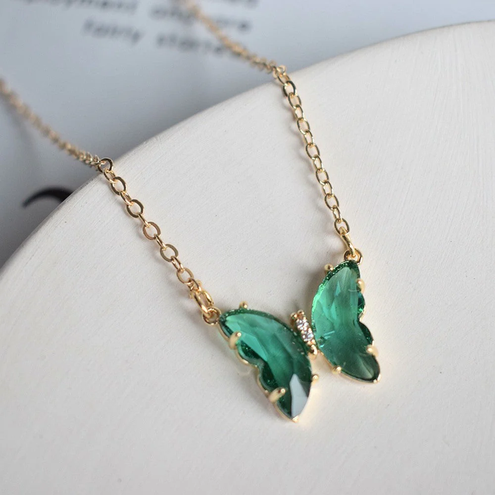 Crystal Butterfly Charm Necklace - Image 7