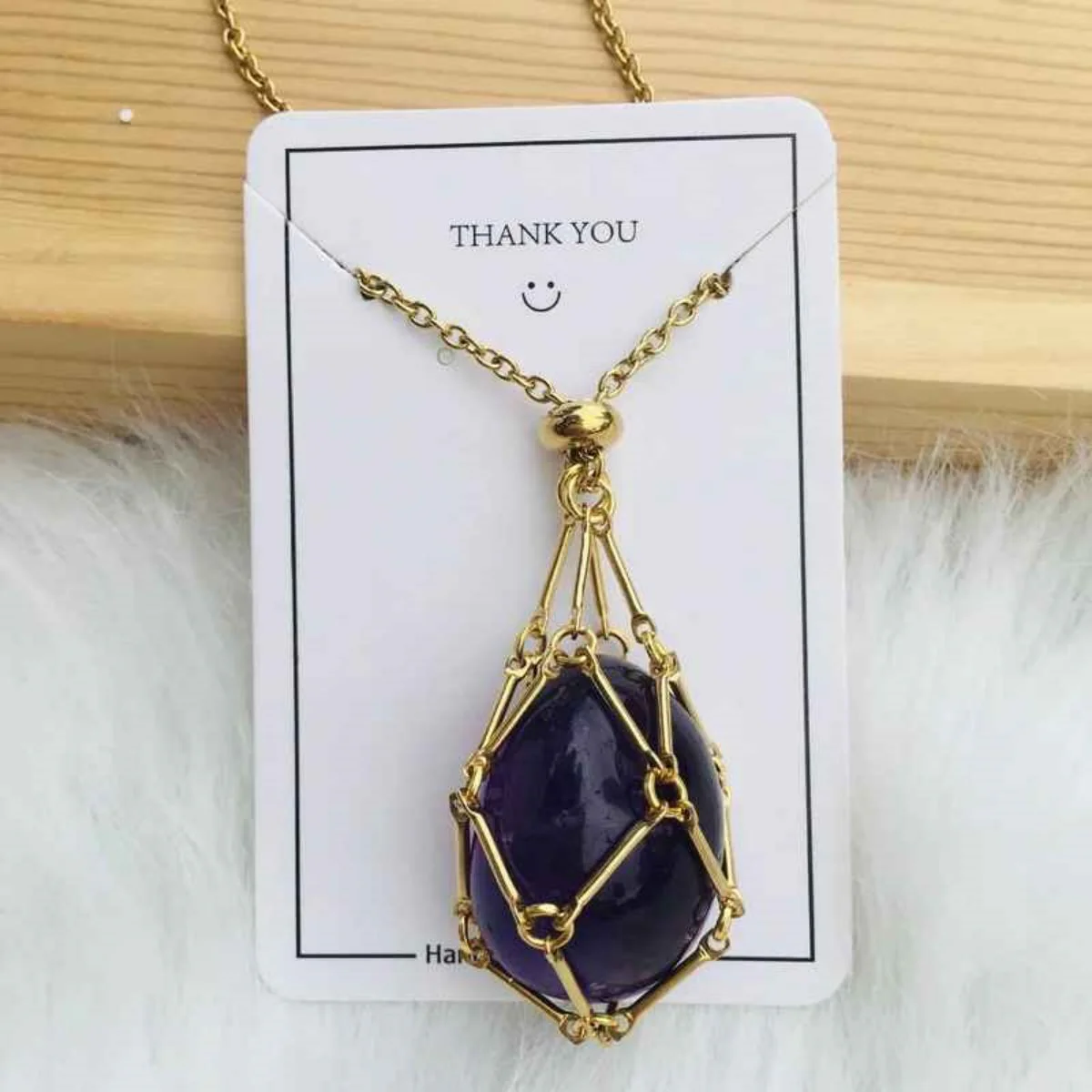 Crystal Gemstone Holder Necklace