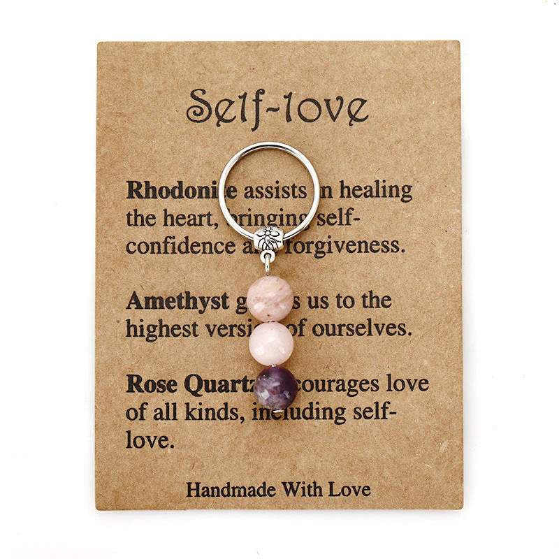 Crystal keychain,Healing crystals,Sad, A new beginning,Love yourself, Good luck with that,Success,Crystal gift - Image 16