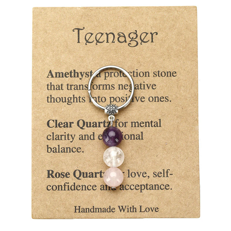 Crystal keychain,Healing crystals,Sad, A new beginning,Love yourself, Good luck with that,Success,Crystal gift - Image 19