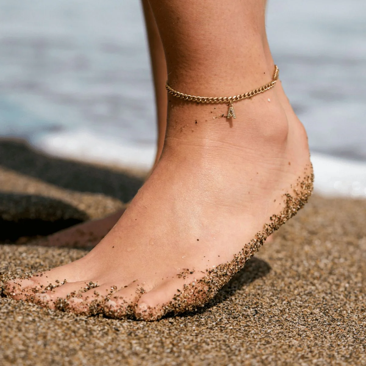 Curb link Initial Anklet - Image 2