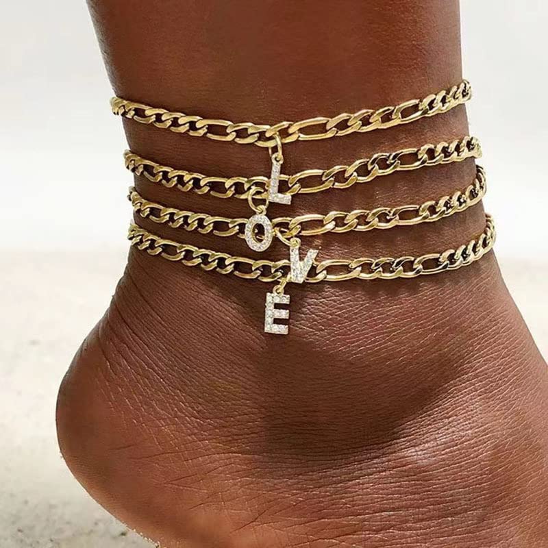 Curb link Initial Anklet - Image 5