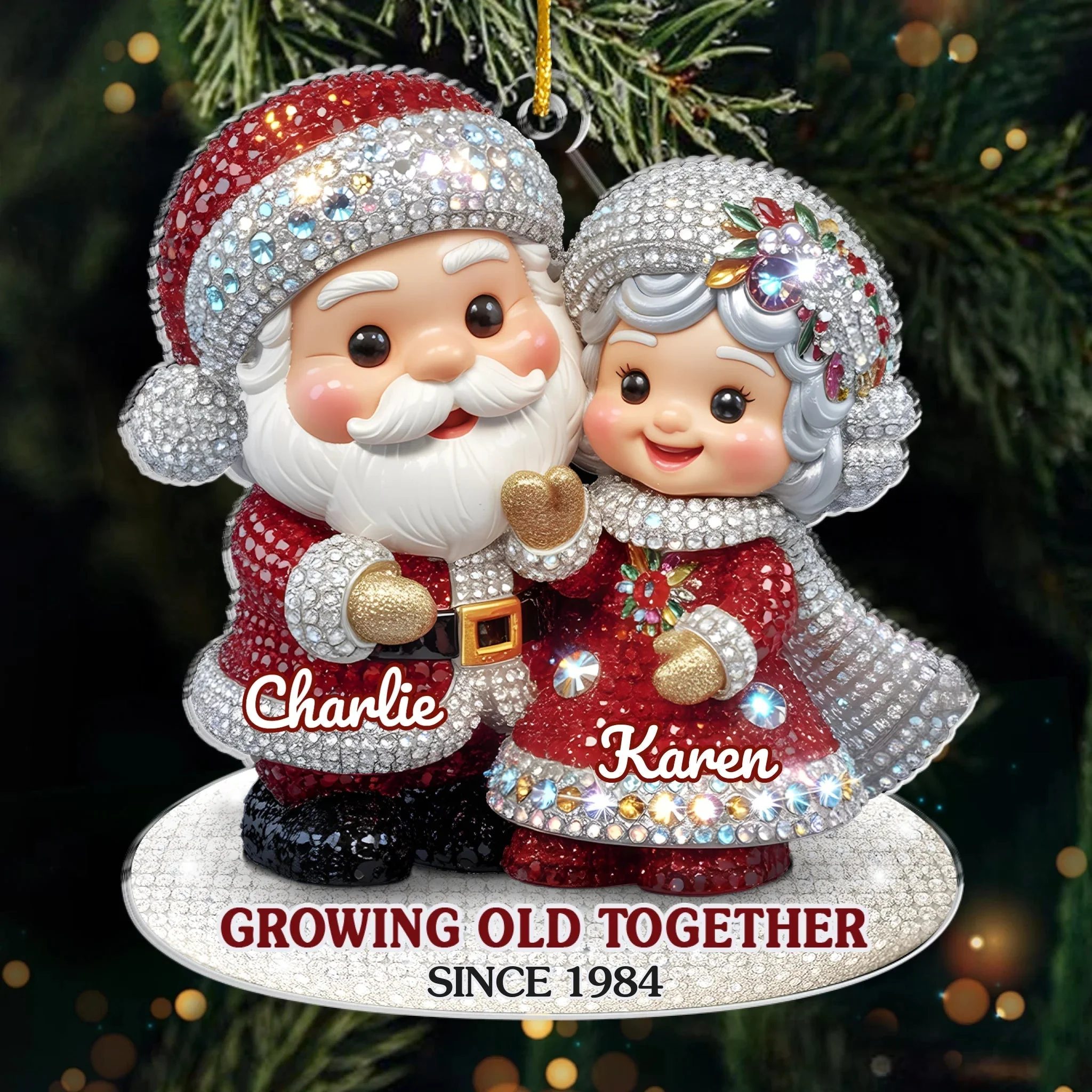 Custom Acrylic Ornament - Personalized Anniversary Christmas Wedding Gifts For Husband And Wife - Image 2