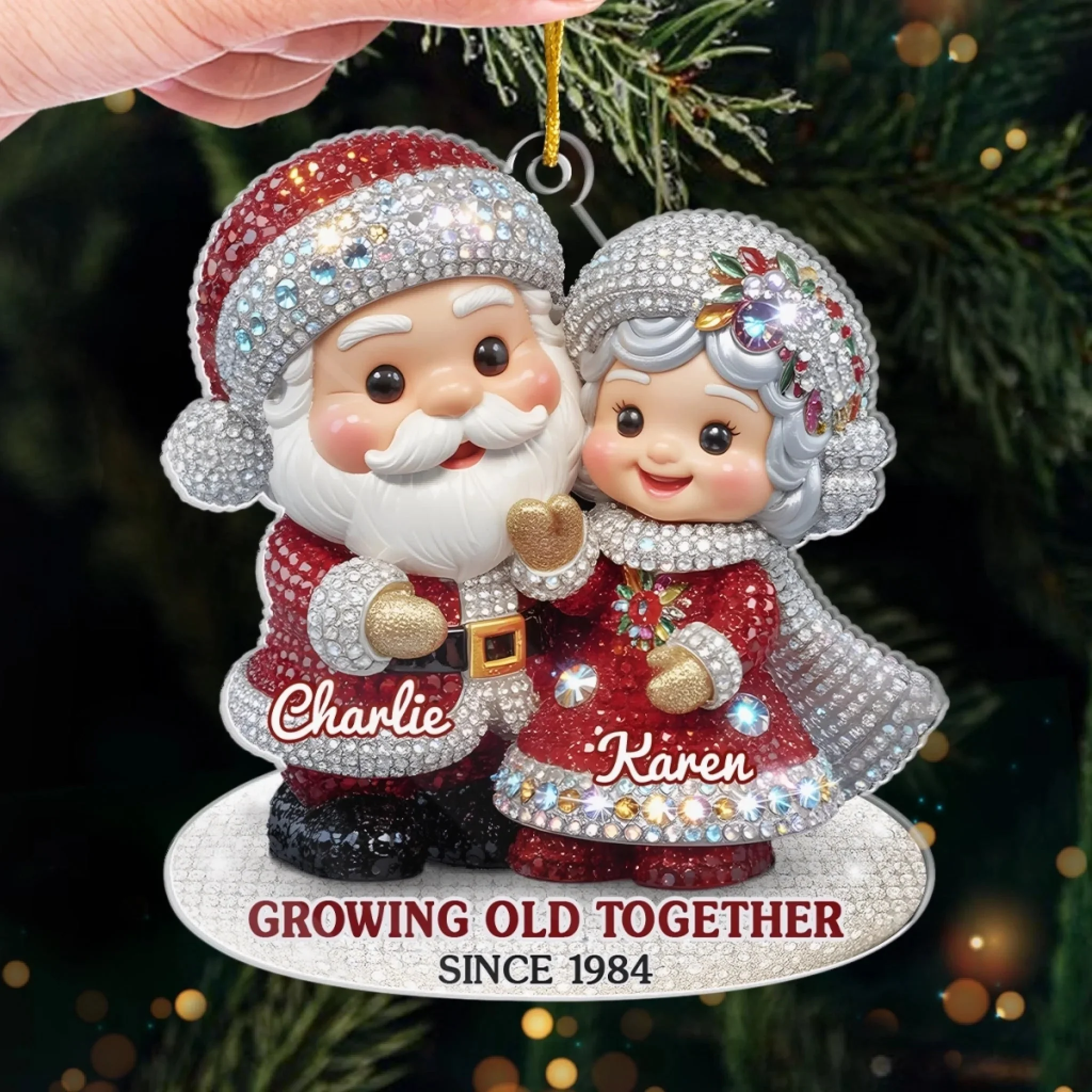 Custom Acrylic Ornament - Personalized Anniversary Christmas Wedding Gifts For Husband And Wife - Image 3