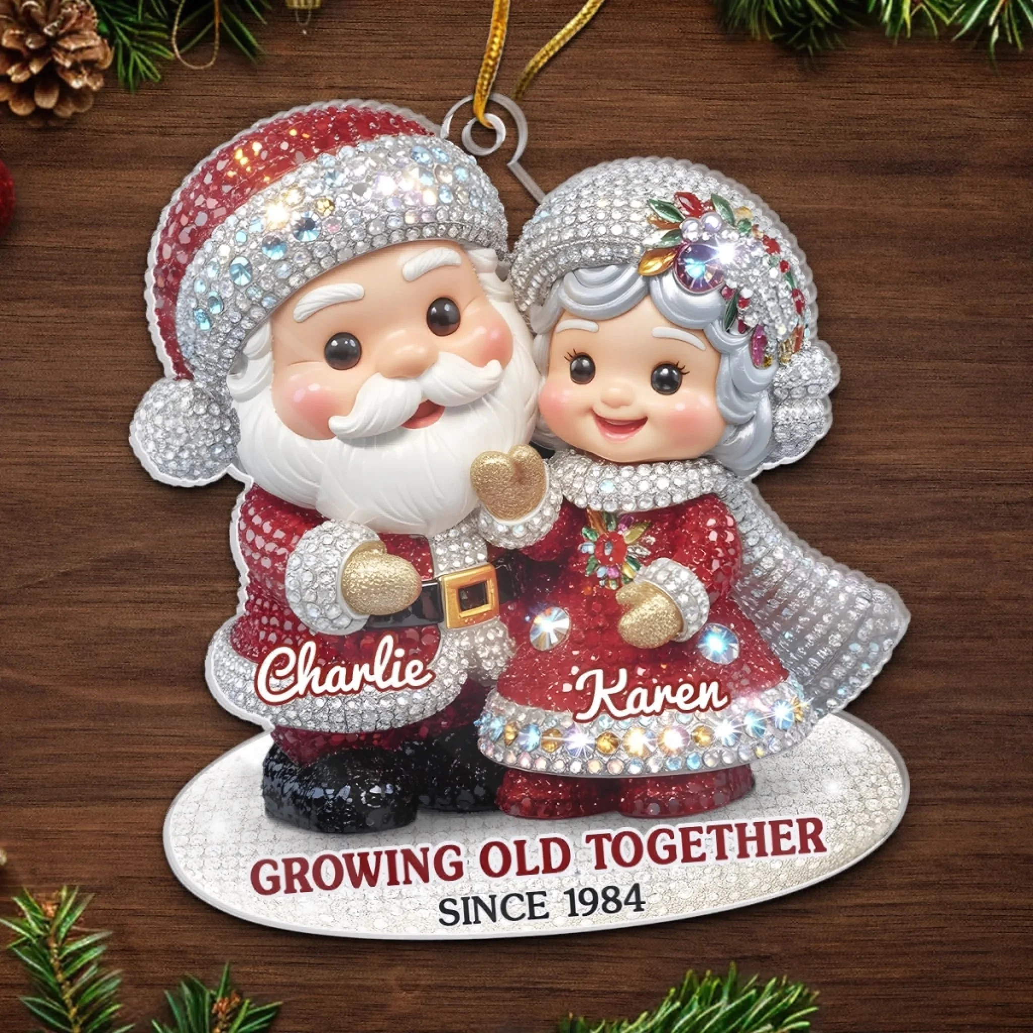 Custom Acrylic Ornament - Personalized Anniversary Christmas Wedding Gifts For Husband And Wife - Image 4