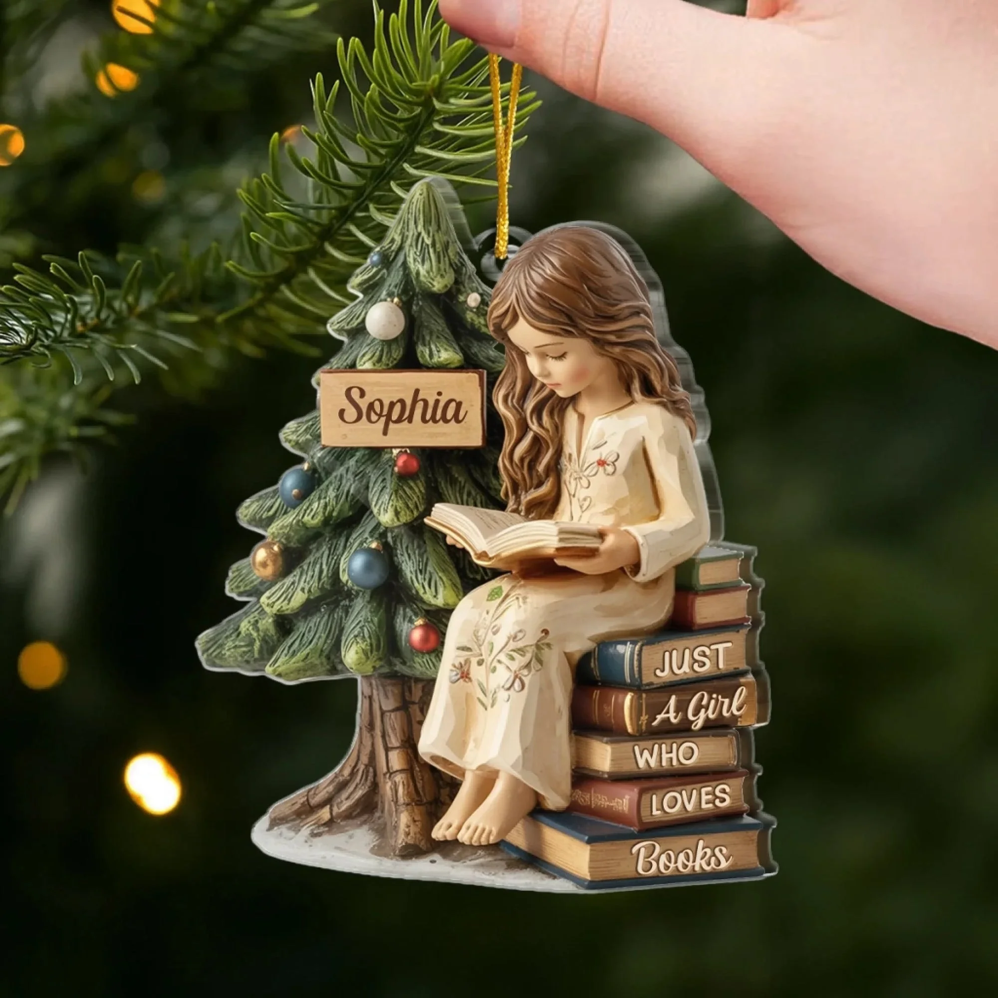 Custom Acrylic Ornament - Personalized Christmas Bookish Gifts For Book Lovers, Bookworms, Readers - Image 2