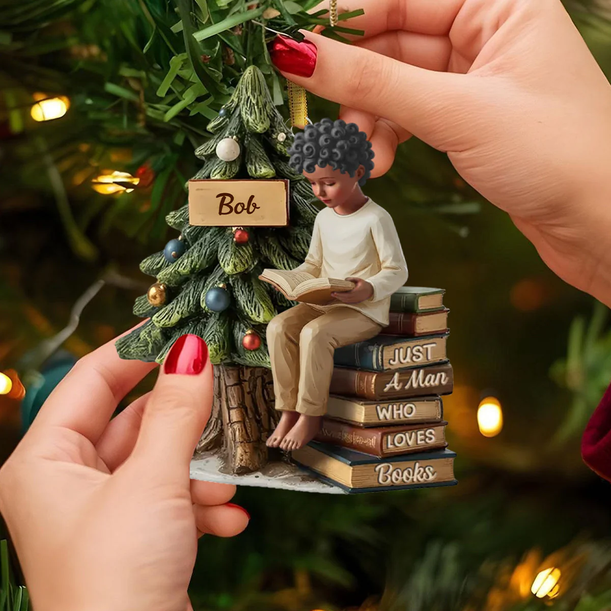 Custom Acrylic Ornament - Personalized Christmas Bookish Gifts For Book Lovers, Bookworms, Readers - Image 5