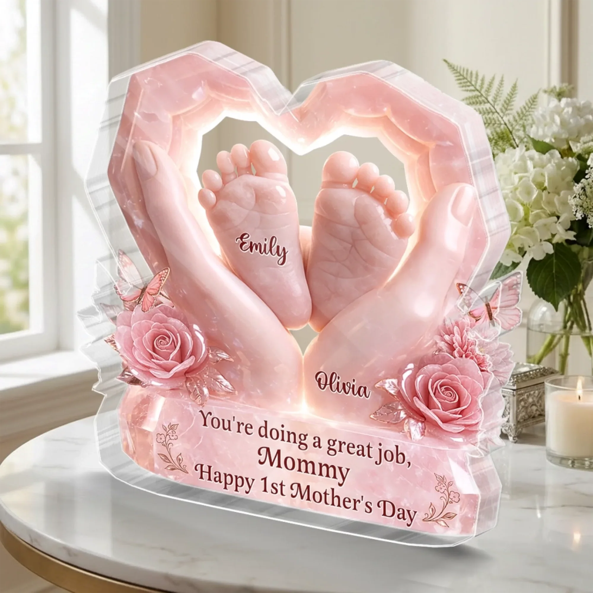 Custom Acrylic Plaque - Personalized Baby Shower, Gender Reveal Gifts For New Moms, New Parents - Image 3