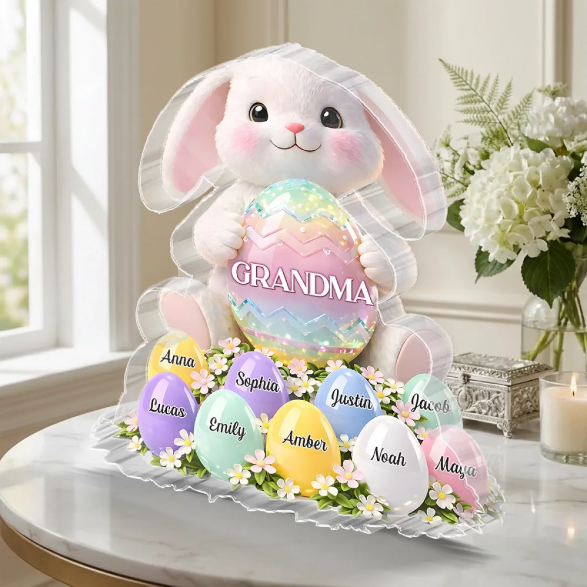 Custom Acrylic Plaque - Personalized Easter Gifts For Mom, Grandma - Bloom With Grace And Love - Image 3
