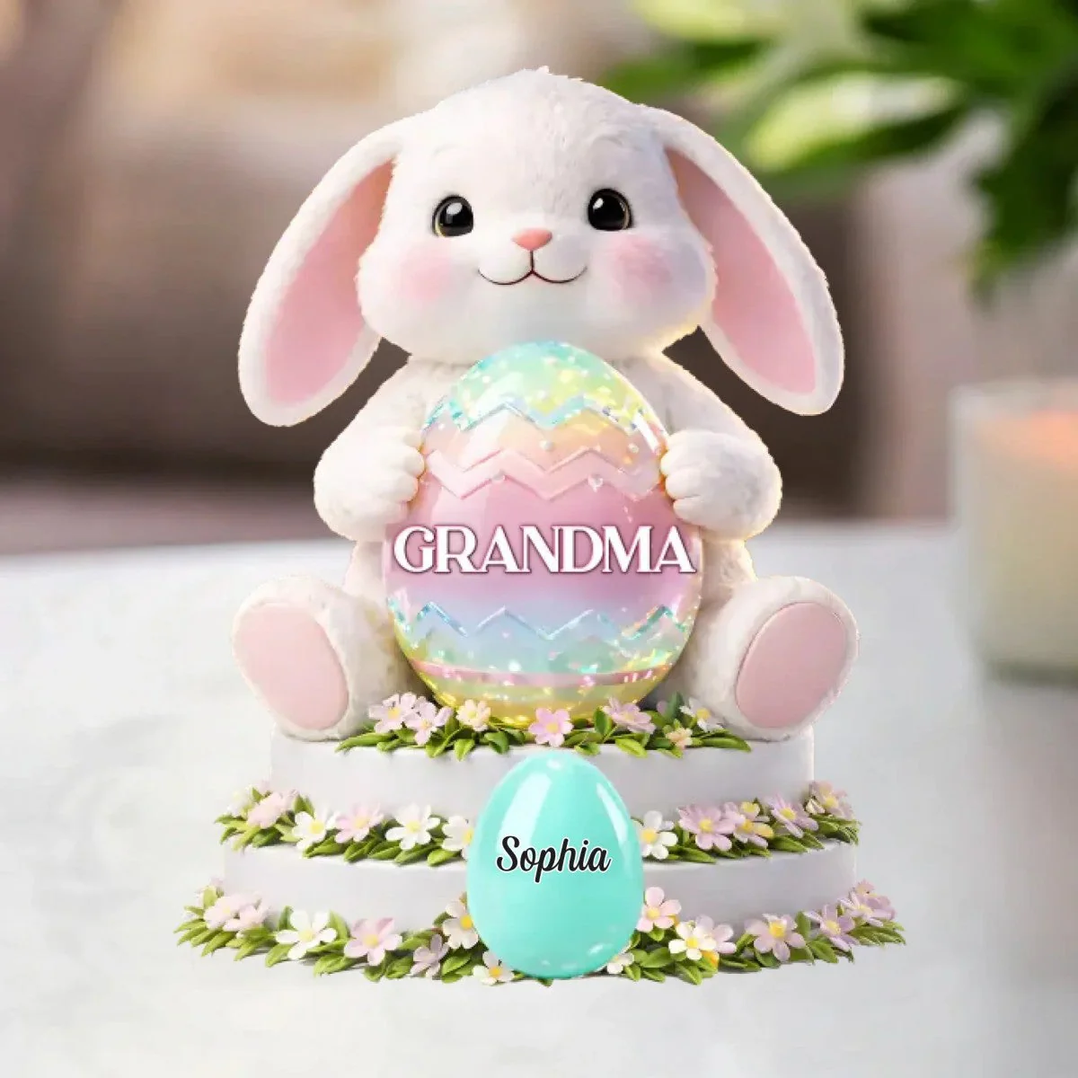 Custom Acrylic Plaque - Personalized Easter Gifts For Mom, Grandma - Bloom With Grace And Love - Image 4