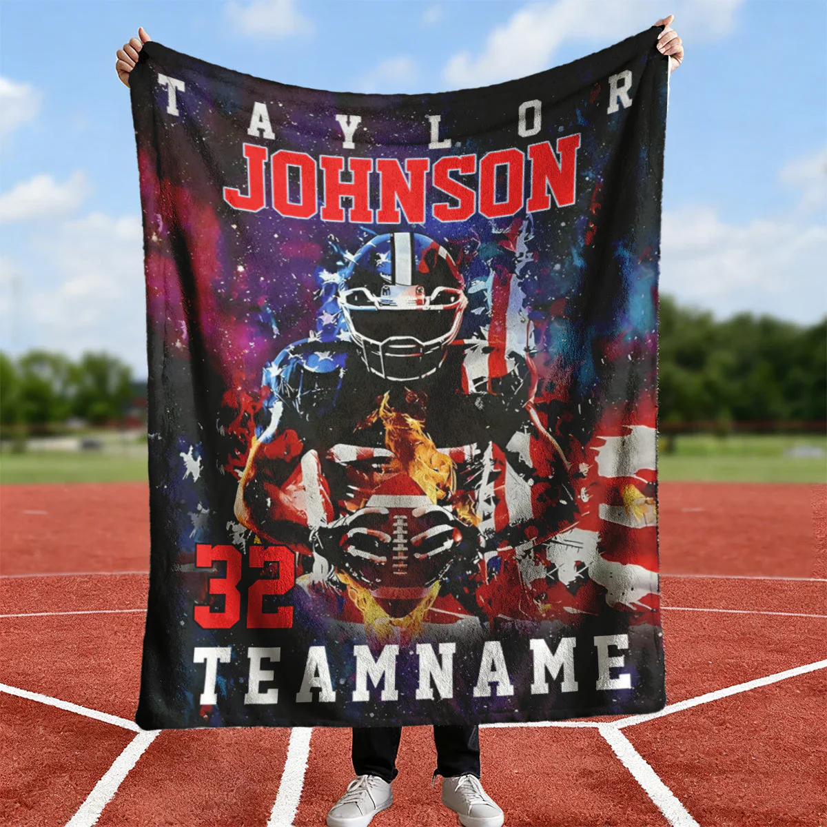 Custom Any Name And Number - Personalized American Football Blanket - Image 5