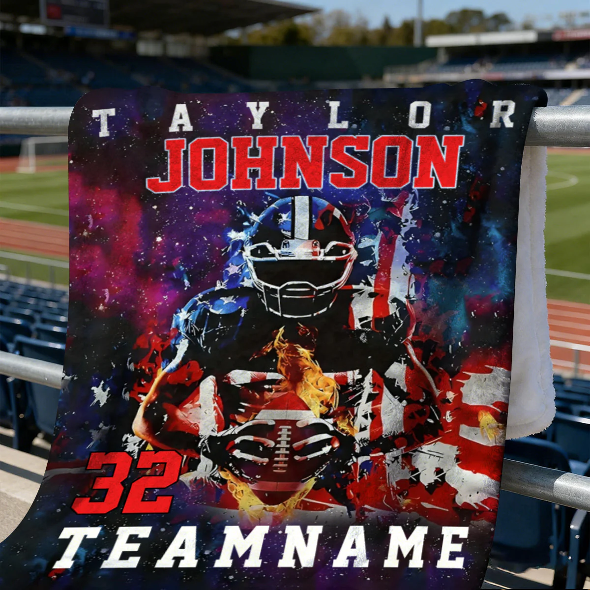 Custom Any Name And Number - Personalized American Football Blanket - Image 7