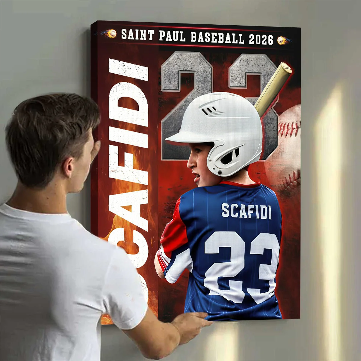 Custom Baseball Senior Portrait Canvas – Personalized Player Photo Name & Number, Gifts For Baseball Players, Senior Night Sports Wall Art - Image 2
