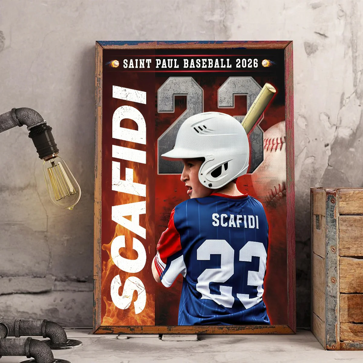 Custom Baseball Senior Portrait Canvas – Personalized Player Photo Name & Number, Gifts For Baseball Players, Senior Night Sports Wall Art - Image 3