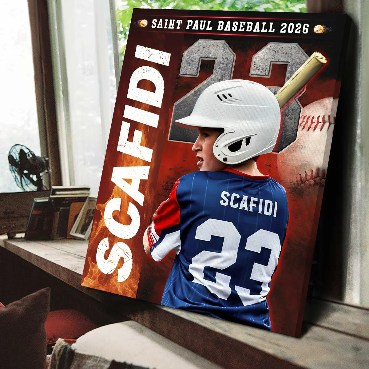 Custom Baseball Senior Portrait Canvas – Personalized Player Photo Name & Number, Gifts For Baseball Players, Senior Night Sports Wall Art - Image 4