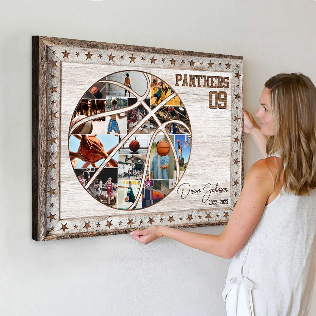 Custom Basketball Photo Collage Canvas, Team Photo Collage, Sports Gifts - Image 2