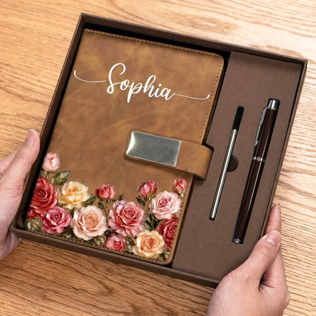 Custom Birth Month Flower Notebook Set Personalized Birthday Gifts - Image 2