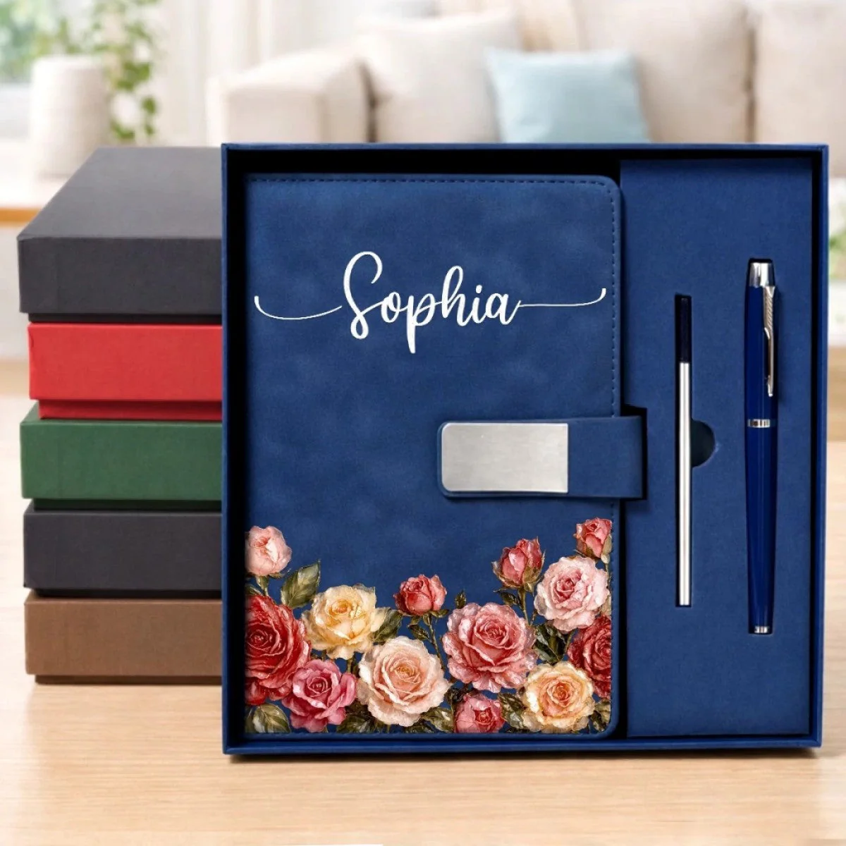 Custom Birth Month Flower Notebook Set Personalized Birthday Gifts - Image 3