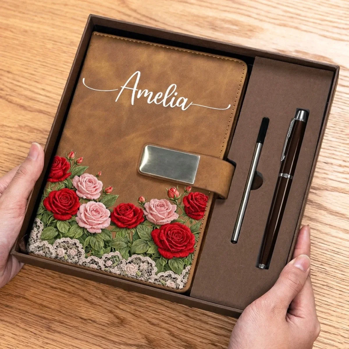 Custom Birth Month Flower Personalized Notebook Set - Image 3