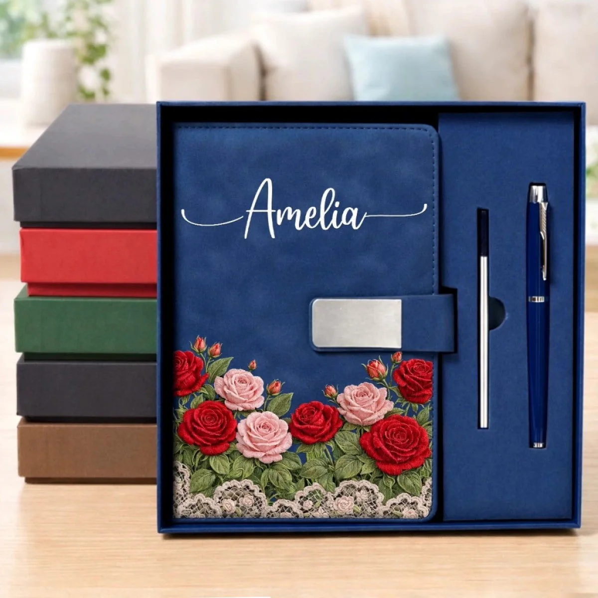 Custom Birth Month Flower Personalized Notebook Set - Image 4
