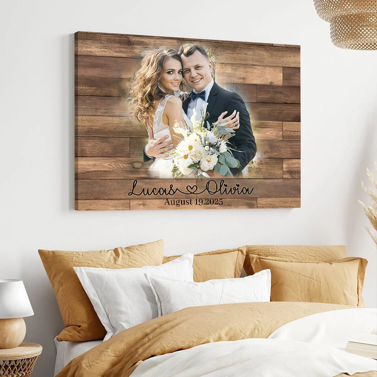 Custom Canvas Poster Personalized Family Couple Pet Portrait Painting From Photo Picture - Image 3
