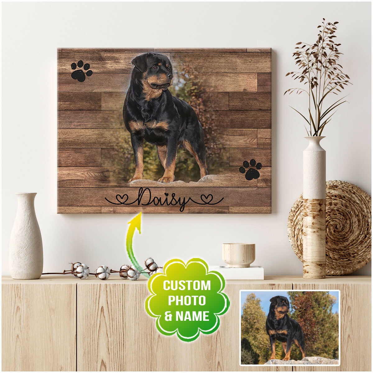 Custom Canvas Poster Personalized Family Couple Pet Portrait Painting From Photo Picture - Image 5
