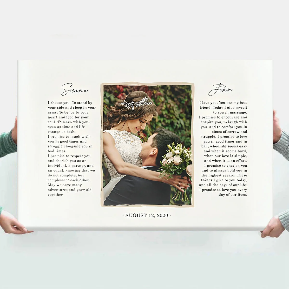 Custom Canvas Print Poster with Poem - Personalized Photo Wedding Song Lyrics - Image 5