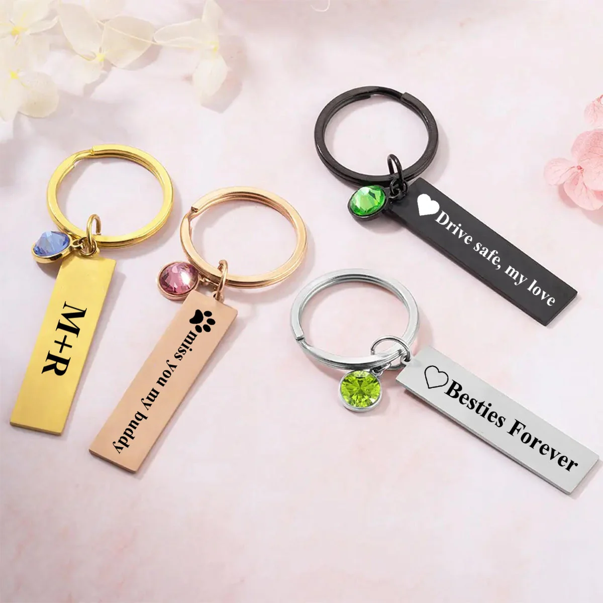 Custom carved keychain Personalized gift for him, best friend Gift for mom - Image 2